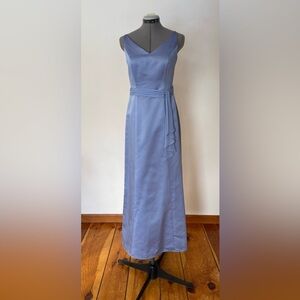 Elegant Light Blue Gown with Sash